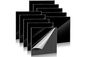 QUOTRE 10 Stück Schwarz Acrylplatten, 150x150x1,7mm Acrylscheiben Kunststoffplatte mit Schutzfolie für Schilder, DIY, Display, Handwerk, Malerei