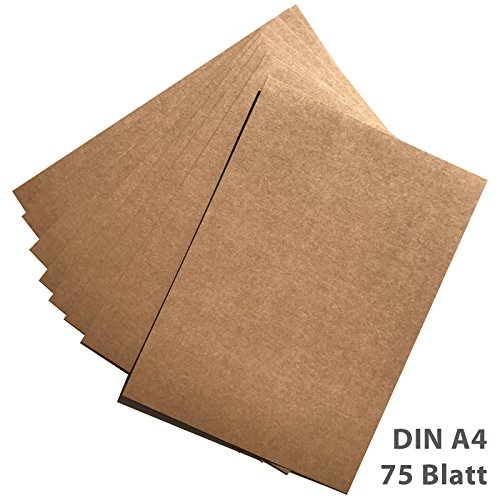 75 Blatt Kraftpapier | Kraftkarton | DIN A4 280gr/qm | Naturkarton in hochwertiger Qualität | Ideal zum basteln und selbstgestalten | braun - 6