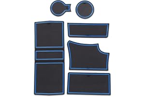 SHAOHAO Peugeot 208 e-208 GT / 2008 e-2008 P24 GT 2020-2023 Accessoires Tapis en Caoutchouc Console Centrale, Tapis antidérapants, Porte-gobelet, Tapis de Porte, boîte de Rangement antidérapant Bleu