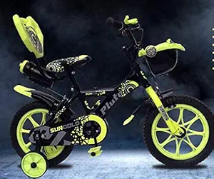 ShreNik Boy's and Girl's Sungold 14T Steel Rim EVA Tyre BMX Bike Premium Tubeless Wheels Model Bicycle (Multicolour, 3-5 Years) Frame: 10 Inches