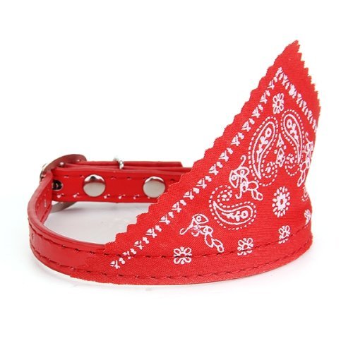 Bandana-SODIALRCollar-PU-Leather-Cotton-Bandana-Red-For-Dog