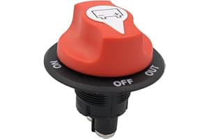 Bamyli Battery Disconnect Switch Isolator 12V-32V 100A ON-OFF-OUT Battery Master Cut Shut Off Isolator Switch for Marine Boat RV ATV Car Utv Vehicle (100A)