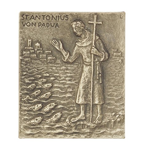 Bronze Relief Heiliger Antonius von Padua, 13x10 cm