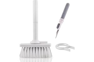 NAUXIU Cepillo de Limpieza de Teclado de Computadora,Cepillo de Teclado, Kit de Limpieza de Teclado 5 en 1,Cepillo y Polvo Múltiple para Auriculares de Computadora Portátil y Airpods