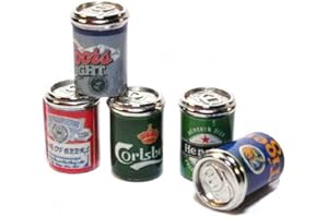 MELODY JANE DOLLS HOUSES Melody Jane Casa Muñecas 5 Cerveza Latas Cerveza Latas Miniatura 1:12 Metal Pub Bebidas Tienda Accesorio