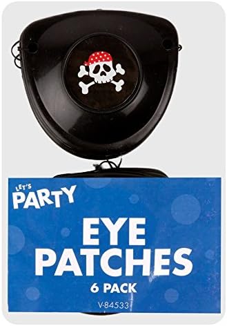 Pirates Eye Patches 12 Pack - Complete with a fun skull and crossbones sticker.