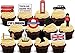 Produktbild London Union Jack Mix - 12 essbare hochwertige stehende Waffeln Karte Kuchen Toppers Dekorationen, London Union Jack Mix - 12 Edible Stand Up Premium Wafer Card Cake Toppers Decorations