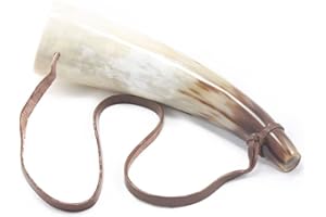 HORNCRAFT Ox Horn Bugle | Viking War Blowing Horn | Battle Sounding Trumpet | 10 inches | Small Light Polished Bugle | Trumpet style Hunting | Perfect for Re-Enactment