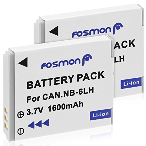 Fosmon NB-6L - Batería de Repuesto para Canon PowerShot (1600 mAh, 2 Unidades)