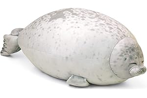 Bozaap Coussin Mignon de Phoque de Peluche,D'océan Oreiller Peluche Animal Peluche Mignon Peluche Poupée Souple Jouets Coussin pour Les Enfants/Famille/Amis,40cm/15.74inch