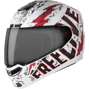 Steelbird SBA-1 Free Live Helmet with Smoke visor, Matt White and Red, 580mm