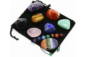 Nvzi Ensemble De Pierres De Chakra, Cristaux Et Pierres Précieuses, Pierre Semi Precieuse Et Minéraux, Coffret Pierres Et Cristaux, Lithotherapie Pierre De Protection Cristal, Kit Sorcellerie