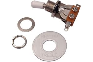 HEALLILY Sélecteur de reprise de guitare à commutateur droit, 3 positions, avec plaque pour pièces de guitare électrique (gris et chrome))