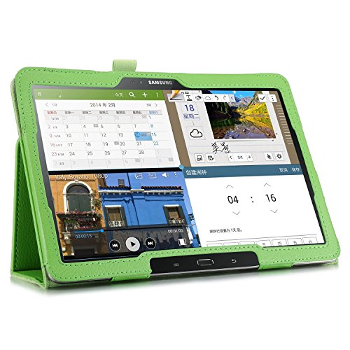 Invero® Premium Hülle Ledertasche umfasst Ständer Feature, Displayschutzfolie und Eingabestift Kugelschreiber für Samsung Galaxy Tab Pro 10,1 Zoll SM-T520 SM-T525 (Grün / Green) - 4