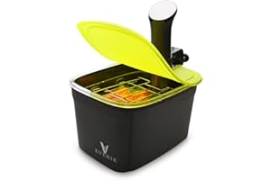 EVERIE Vielseitiger Sous-Vide-Behälter mit integriertem Gestell und faltbarem Silikondeckel und Behälterhülle, kompatibel mit allen Sous-Vide-Herden, KIT-1202-TYGJ