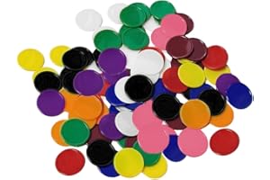 LAHVIUU Jetons Plastiques, 200 Pcs Learning Ressources, 10 Couleurs pour Bingo, Poker, Loto et Jeux de Société, Marqueurs pour Nain Jaune et Caddie, 25mm