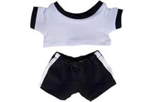 niannyyhouse Vêtements de poupée en peluche contrastée 10 cm, 15 cm, 20 cm - T-shirt et pantalon de sport - Accessoires de déguisement en peluche douce (A4, 20 cm)