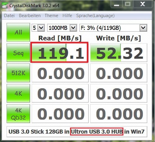 Ultron 4 Port USB3.0 Hub im kratzfestes Hartplastik ergonomische Gehäuse, mit aktiv energiesparendes 5V/4A Netzteil - 4