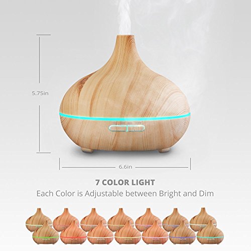 NexGadget Aroma Diffuser, Holzmaserung Luftbefeuchter 150ml Ultraschall Humidifier Duftzerstäuber Essential Oil Diffuser Purifier für Schlafzimmer,Yoga, Büro, Baby-Raum,SPA, Massage Salon - 2