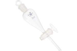 Scicalife Ampoule à Décanter 25Ml Diplômé Ampoule À Décanter avec Robinet EN PTFE Clapet Laboratoire Qualité Borosilicate Verre pour Utilisation en Laboratoire