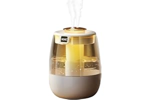 EMBHLITFE 1.3L Cool Mist Humidifier for Bedroom with UV Sterilizer & Digital Display - 20dB Quiet Air Humidifier, 3 Modes, Auto Shut-Off, Night Light for Baby Room & Plants (White)