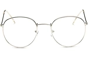 BodyGo Unisex Montature Occhiali da Vista in Metallo Tondo Occhiali Retrò Metallo Lente Trasparente Retro Eyewear Per Uomo Donna