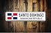 Produktbild Fhdang Decor Flagge Dominikanische Republik Schild, Dominikanische Republik Souvenir, Dominikanische Republik Geschenk, Country Souvenir, City, City Souvenir Aluminium Metall Schild, 10,2 x 45,7 cm