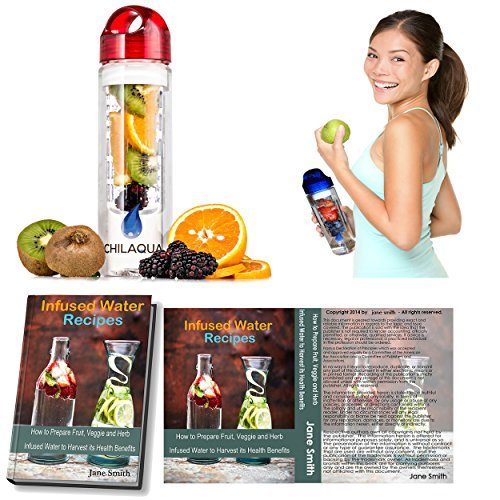 Wasserflasche mit Fruchteinsatz / Trinkflasche für Fruchtschorlen + Eiswürfelform Kugel aus Silikon – Beste Wasserflasche / Infuser aus hochwertigem Eastman Tritan Material - 3