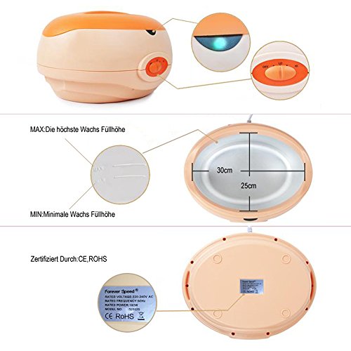 Forever Speed Kosmetik Paraffinbad Paraffin inkl 2x450g Paraffin 150W Wachs and Zubehör Paraffin Starter-Set Orange - 6