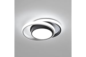 Comely Plafón LED Redondo Negro 32 W – Luz Blanca Fría 6500 K – Diseño Moderno Ø 28 cm – Ideal para Salón, Cocina y Pasillo