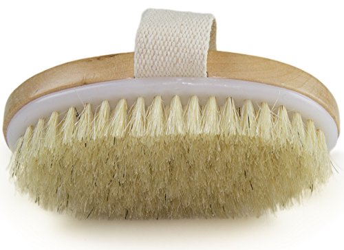 Dry Skin Body Brush - Improves Skin's Health And Beauty - Natural Bristle - Remove Dead Skin And Toxins, Cellulite Treatment , Improves Lymphatic Functions, Exfoliates, Stimulates Blood Circulation