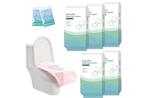 ZJILIXIA 50 Stück Einweg Toilettensitzbezug,Toilettensitzbezug Einweg Toilette Auflage,Tragbar Toiletten Sitzbezug Einweg Wc-Sitz Für Kinder Und Erwachsene,Einzeln Verpackt,Reisen,öffentliche Toiletten (Rosa)