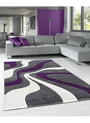 Unamourdetapis Tapis DIAMOND VAGUES Tapis Moderne par Unamourdetapis 110x60 violet et gris