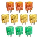  Electraline 92292 - Juego de 5 adaptadores de Schuko a enchufe pequeño (10 A) varios colores
