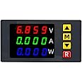 amiciSense DC Watt Meter 3 in 1, 0-100V 10A 1000W Power Meter with Multi-Colour Digital Display