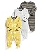 Mamas & Papas Baby-Boys Mamas And Papas 3 Pack Giraffe All In One Long Sleeve Set of 3 Footies, Yellow (Mustard), 3-6 Months
