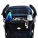 BTR Pram Buggy Buddy Stroller Organiser Storage Bag With Mobile phone holder & Rain cover - Black - Water Resistant