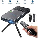 Mini Beamer, OTHA DLP Projektor, 32GB Speicher, HDMI Eingang, Android Heimkino Projektor mit Auto Keystone Korrektur, Bluetooth und Wi-Fi Wireless Connectivity, Schwarz