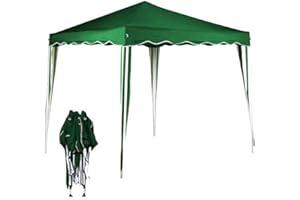Bakaji Gazebo 3x3 Mt Pieghevole Impermeabile Richiudibile 3 x 3 Tendone Giardino, Telo Impermeabile, Struttura Metallo Apertura e Chiusura a Fisarmonica, modello ISCHIA (Verde)