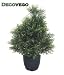Produktbild Decovego Zypresse Konifere Kunstpflanze Kunstbaum Künstliche Pflanze mit Echtholz 60cm