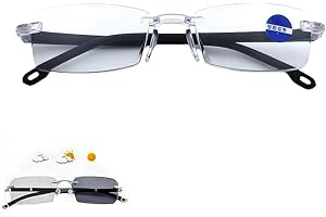 TGIYK Progressive Multifocal Photochromic Reading Glasses, Intelligent Zoom Varifocal Anti Blue Light Eyewear for Men and Women, Clear Computer Vision
