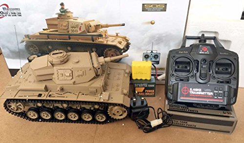 heng long 2.4G Tauch Panzer III RC Battle Tank w/ Smoke, Sound and Lighting by Big Boyz ©