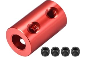 sourcing map 2mm a 6mm Interior Diámetro Rígido Acoplamiento Fijación Tornillo L20XD12 Aluminio Aleación, Eje Acoplador Conector, Motor Accesorios, Rojo