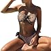 Produktbild Jaminy Strandmode Bikini Set Frau Bikini Badeanzug Bikini Strandkleidung Bademode Badeanzug Bikini-Set Leopard Gedruckt Badeanzug (Braun, M)