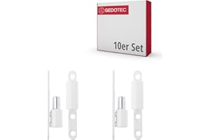 Gedotec - Cerniere di ristrutturazione per porte in acciaio massiccio, bianche, P50, 10 pezzi, da avvitare su finestre e porte, cerniere per porta in legno e plastica con cuscinetti a sfera