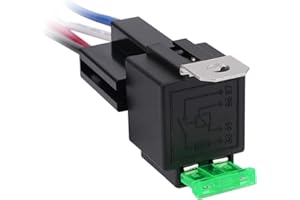 APIELE Automotive 40A Relay with 30A Fuse 12VDC 4 Pin SPST Fused Relay Normally Open 1NO with 14 AWG Harness Socket for Car Truck Motor