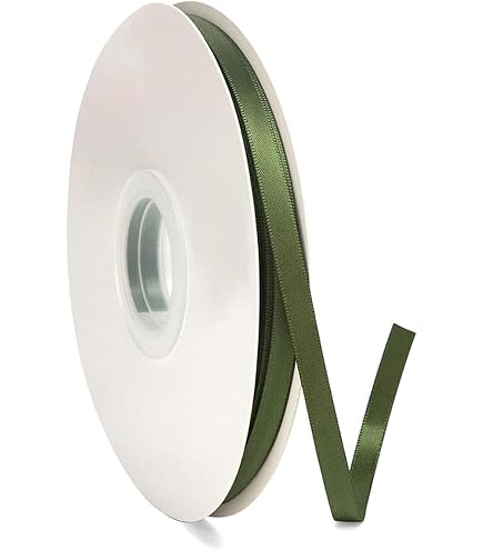 Lot De 2 Rubans Satin Double Face Furlanis - Vert Anglais 3mm X 50m - Tissu Italien