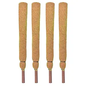 COIR GARDEN Coco Pole Moss and Coir Stick for Money Plant Support, 3ft, Brown - Pack of 4 Pieces