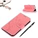 Produktbild Huawei Nova Hülle, Huawei Nova Schutzhülle, Alfort 3 in 1 Lederhülle Fashion Design Premium PU Leder Hohe Qualität Tasche Case Cover Kasten Abdeckung Wallet für Huawei Nova 5.0" Smartphone Funktion Standfunktion Unterstützte Telefone und Magnetverschluss mit Schmetterling ( Rosa ) + Alfort Schwarz Stylus Pen + Netter Staub Stecker