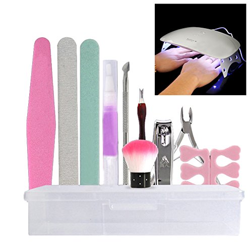 Preisvergleich Produktbild 18W LED UV Lamp + Nail Art set tools manicure Beginner kit